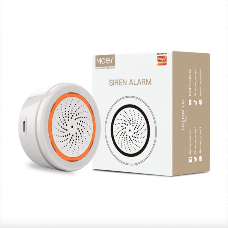 MOES - Sirène Zigbee Tuya (alarme visuelle + sonore) USB 5V 1A